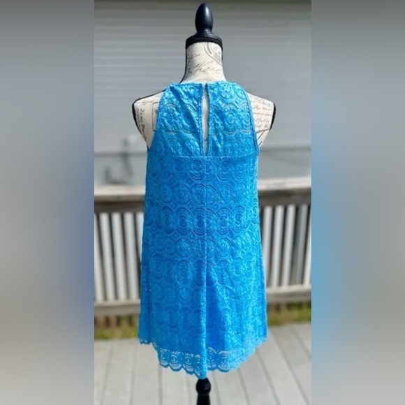 Speechless Sky Blue Scalloped Lace Yoke Shift Dress LIKE NEW CONDITION!​​​ - Picture 3 of 10